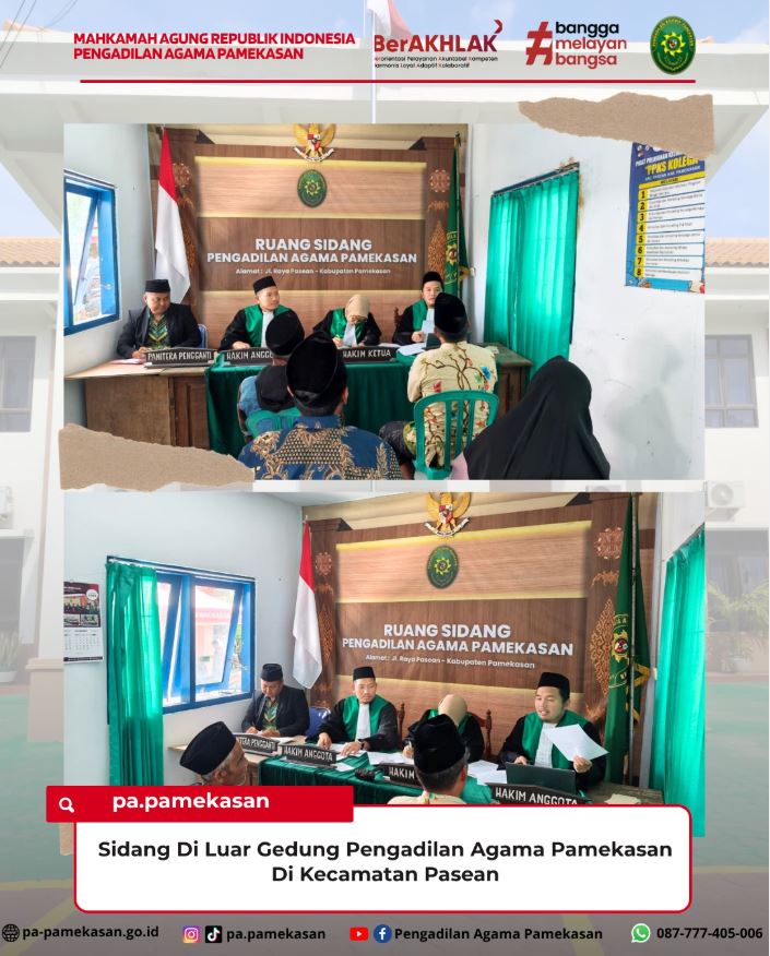 Sidang di Luar Gedung Pengadilan Agama Pamekasan di Kecamatan Pasean